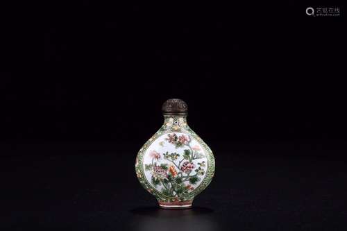 : the colored enamel flower grain snuff bottlesSize: 6.4 cm ...