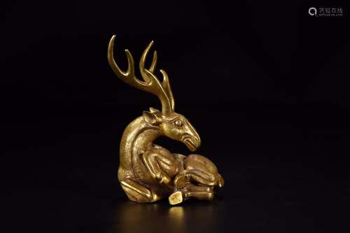 Deer: copper and gold furnishing articlesLong and 10.4 cm wi...