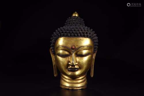 : copper and gold Buddha beadleHigh 30 cm wide 20 cm weighs ...