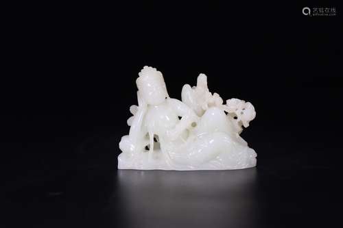 , hotan jade guanyin lie likeSize: 10.2 x 3 x 8 cm weight: 2...