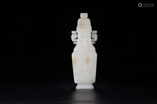 And hetian jade ssangyong ear square bottle capSize: 9 * 6 *...