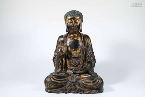 Clamp storage gold-painted shakyamuni BuddhaSize: 25 cm long...