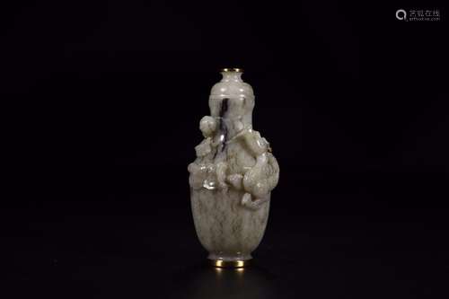 Bottle: hetian jade plated with gold panlong linesSize: 6.5 ...