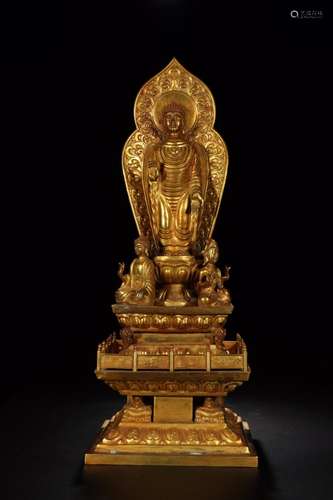 : gold Buddha had statuesSize: 47.5 cm high 19.3 cm wide wei...