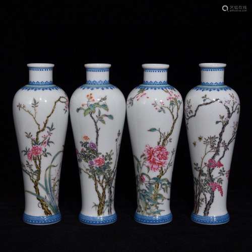 Colored enamel four seasons flower grain mei bottle,Size is ...