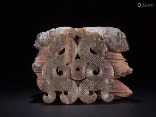 : ancient jade dragon grain wallAncient jade jade, jade is e...