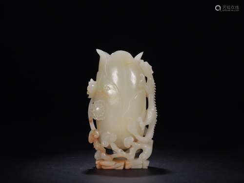 : hetian jade dragon grain receptacleSize: 6.5 cm long, 4.4 ...