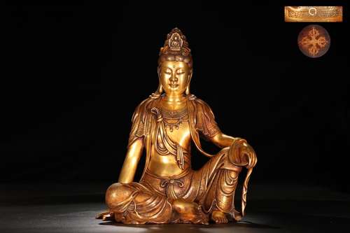 Precision casting copper foetus guanyin cave of gold element...