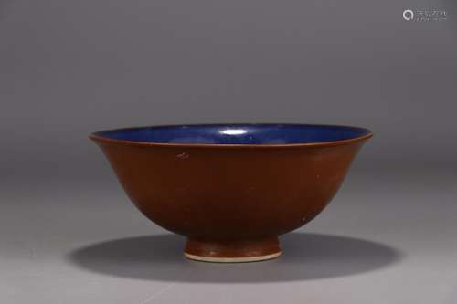 : dark blue glaze groove branches outside flower grain sauce...