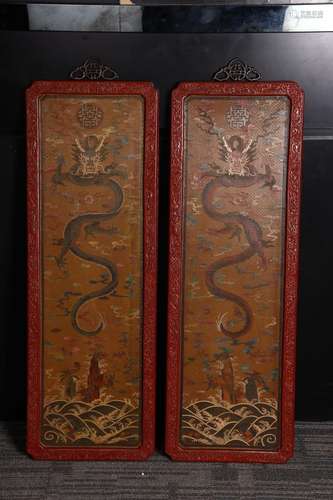 : carved lacquerware embeddedlacquer painting sea dragon wal...