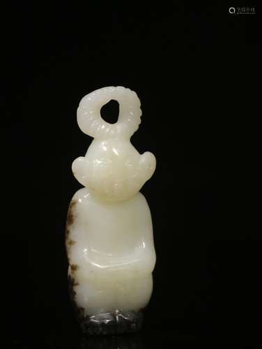 Hetian jade belt black manual sculpture the lad widgetsSize:...