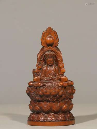 Boxwood carving of Buddha furnishing articlesSize: 13 cm hig...