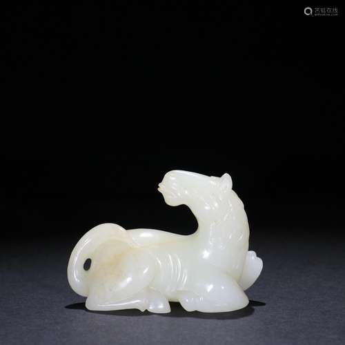 "Looking back on the horse" carved pieces: hetian ...