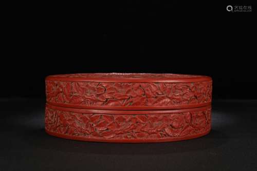 Carved lacquerware lacquer "narrative" big boxSpec...