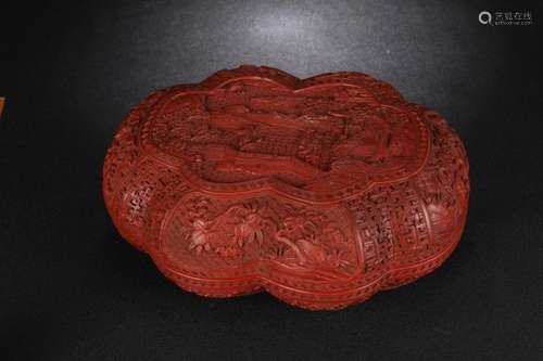 Cover box, carved lacquerware stories of lacquer wareSpecifi...