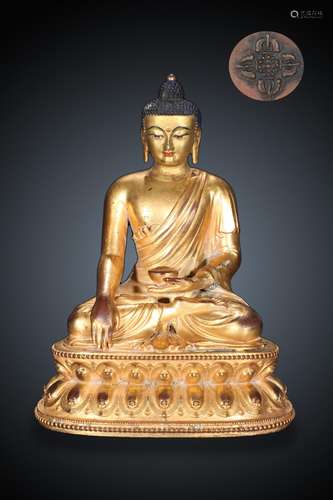 Precision casting copper gold shakyamuni Buddha statueSize 1...