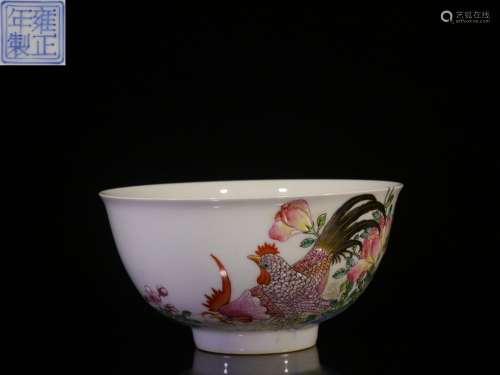 ."" hand-painted pastel flowers grain rooster bowl...