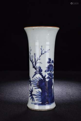 Blue and white flower vase with flowersSpecification: high 2...