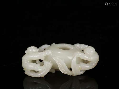 Hetian jade seed makings "four water cheng" twin c...