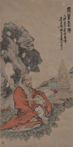 倪田（1855-1919）、吴昌硕（1844-1927） 无量寿佛