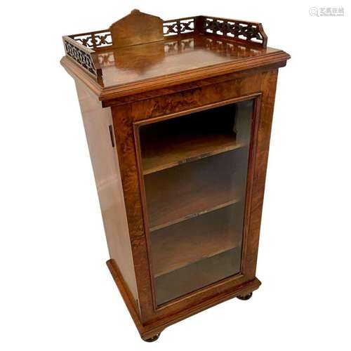 Quality Antique Victorian Burr Walnut Music Cabinet