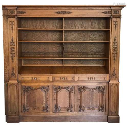 20th Century French Oak Bibliotheque Cabinet, 1920s