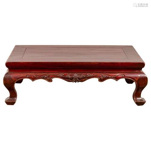 Chinese Qing Dynasty 19th Century Lacquered Wood Low Table w...