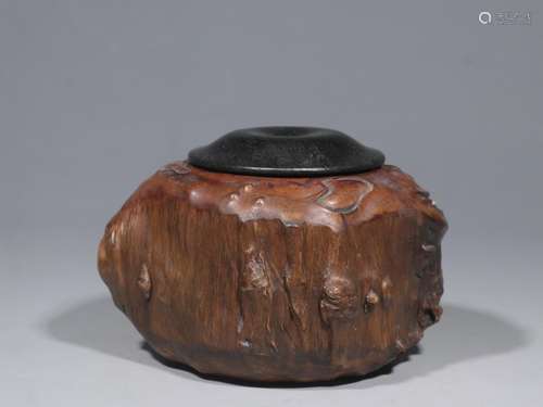 . Natural burl caddy (red sandalwood cover)Size: 10 cm high ...