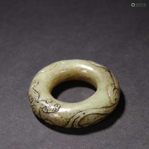 Old hetian jade therefore dragon yuhuan.Specification: 5.45 ...