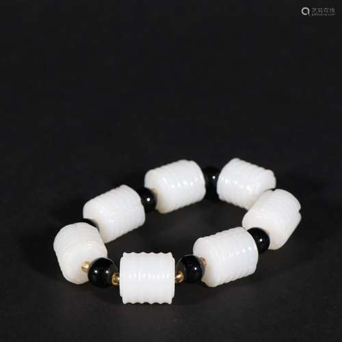 Hetian jade swirls barrel beads.Specification: bead diameter...