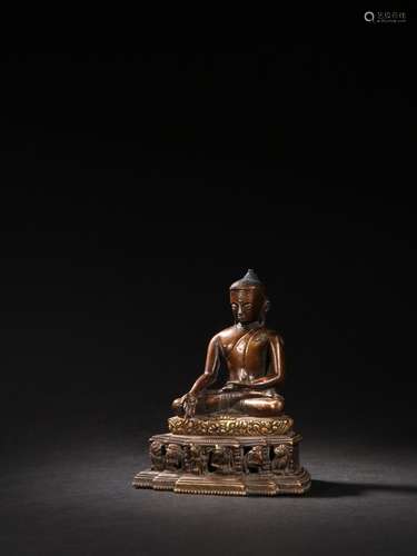 Copper and gold Buddha had statuesSpecification: 13 cm high ...