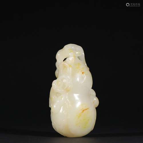 Hetian jade seed makings gourd carving.Specification: long a...