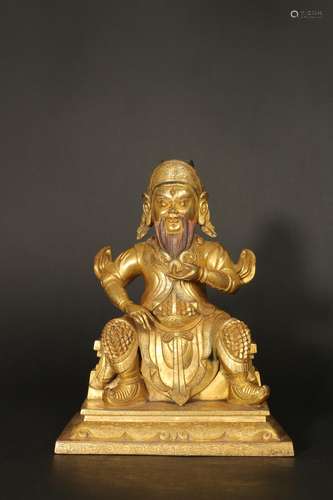 -. Copper and gold duke guan's statueSpecification: high...