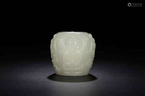 The republic of : hetian jade Buddha grain water jarSize: 4....