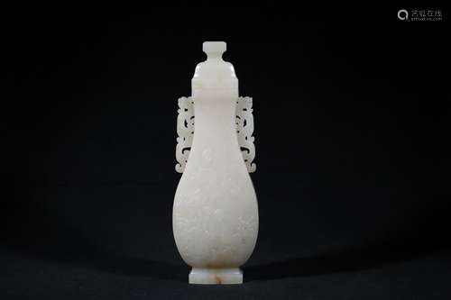 hetian jade HeCu ssangyong ear designJade bottle excellent m...