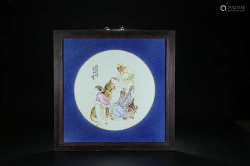 , the stories of famille rose porcelain plate wall hangingSi...