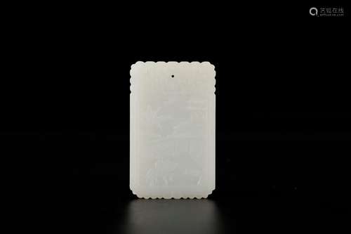 Stories of hetian jade of poetrySize: 5.5 * 1 * 8.5 cm weigh...