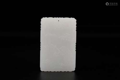 , hotan white jade with poemsSize: 5 * 1 x 8 cm weight: 88 g...