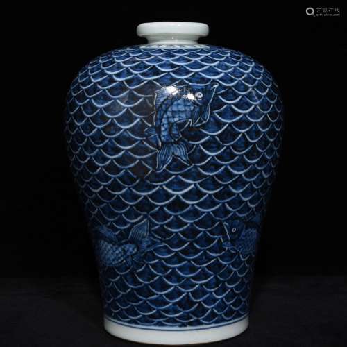Blue ocean fish grain May 25.5 x18 bottle