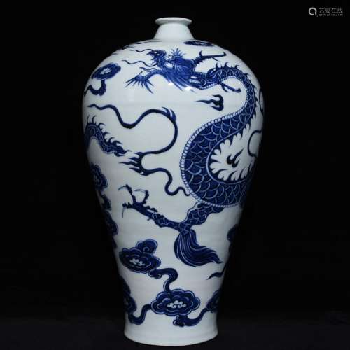 Blue and white dragon 42.5 x25 mei bottle