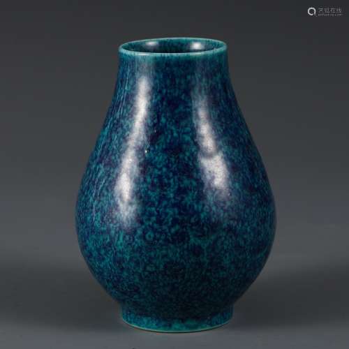 , blue glaze small bottle12 7.5 cm in diameter size, high we...