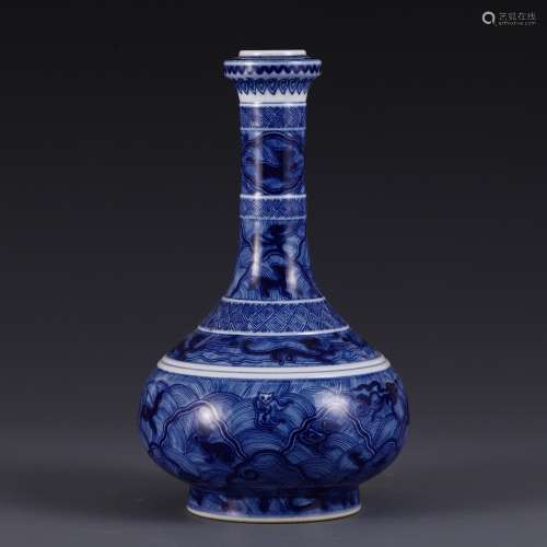 Blue and white animal print, the bottleSize, 25.5 13.5 cm in...