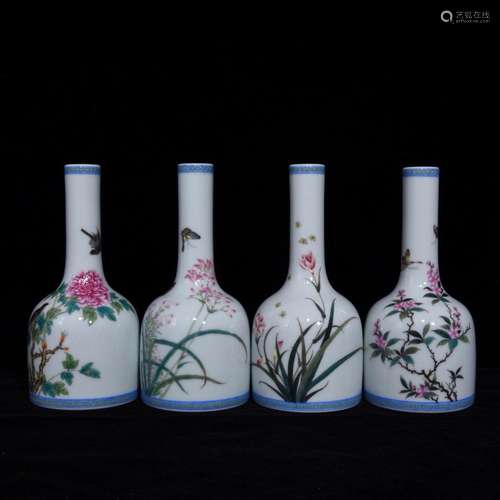 Colored enamel four seasons flower grain bellSize: 16 cm, 7....