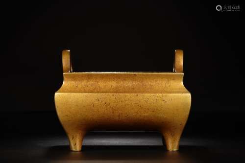 Copper, sifang ears furnaceSize: 15.5 x13.5 x13cm, weighs 36...