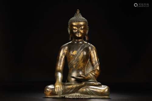 , copper Buddha statueSize: 24.5 x17x34cm, weighs 7210 gThe ...