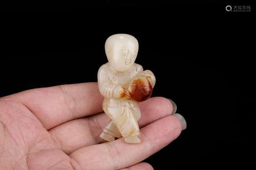 , hotan jade the boy play the ballSize: 3.5 * 2 * 6.5 cm wei...