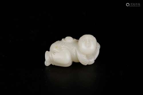 , hotan jade lotus the boy to piecesSize: 5.5 * 3.5 * 3 cm w...