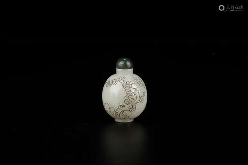 Play, "royal" hetian jade plum blossom verse snuff...