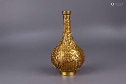 : copper and gold back to jin lumbricus lines the flask17 cm...