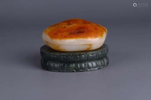 : hetian jade verse inkpad box with the skin11 cm wide and 9...